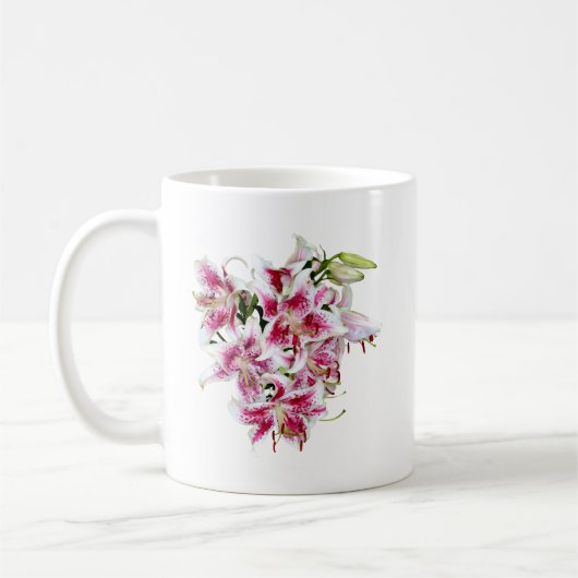 Mug Coeur Avec Stargazer Lys (Gauche)