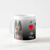Mug (Coeur) berger I allemand personnalisé (Devant gauche)