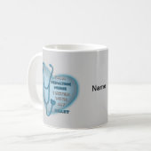 Mug Coeur bleu Infirmière pédiatrique (Devant gauche)