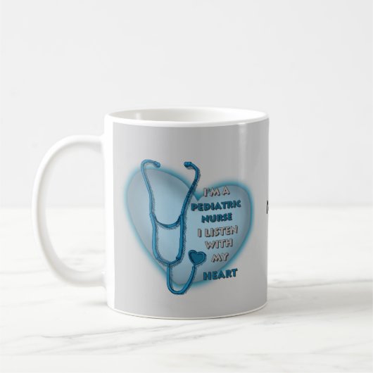 Mug Coeur bleu Infirmière pédiatrique (Gauche)