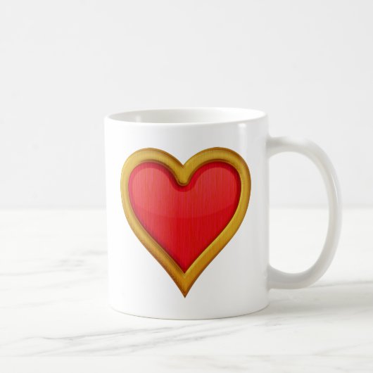 Mug Coeur bordé or (Droite)