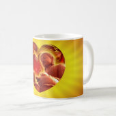 Mug Coeur BUDDHA | brillance jaune (Devant droit)