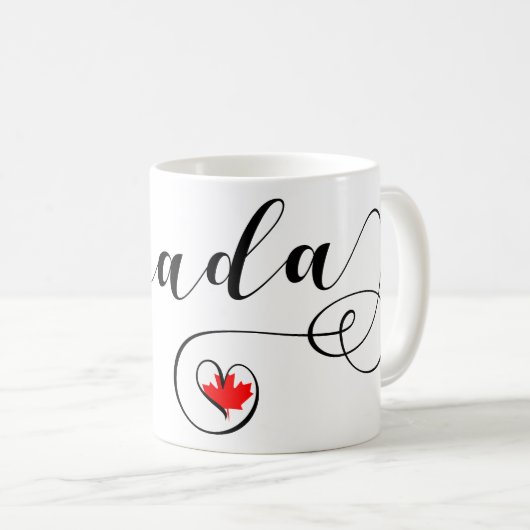 Mug Coeur Canada Mug, drapeau canadien (Devant droit)