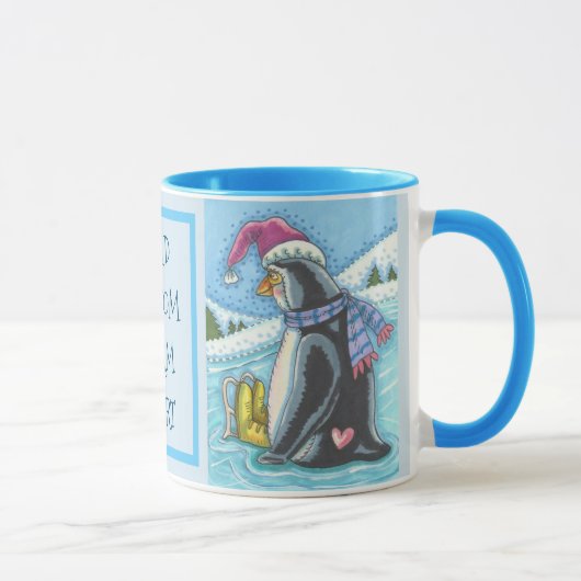 MUG COEUR CHAUD FOND FROID, BOURSE DE NOËL DE PENGUIN (Droite)