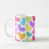 Mug Coeur coloré mignon Pastel Valentine Love Monogram (Gauche)