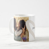 Mug Coeur crème photo maman élégant (Devant gauche)