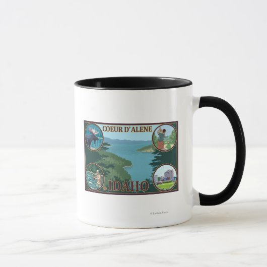 Mug Coeur D'Alene, IdahoScenic Travel Poster (Droite)
