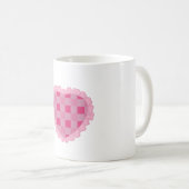 Mug Cœur damier rose esthétique (Devant droit)
