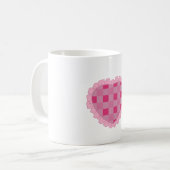 Mug Cœur damier rose esthétique (Devant gauche)