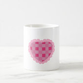 Mug Cœur damier rose esthétique (Centre)