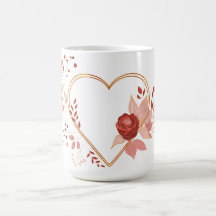 Coeur d'amour avec fleur et feuilles