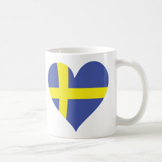 Mug coeur d'amour de la suède - drapeau de la suède