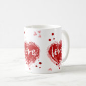 Mug Coeur d'Amour en Saint Valentin Rouge (Devant droit)