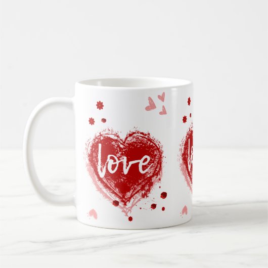 Mug Coeur d'Amour en Saint Valentin Rouge (Gauche)