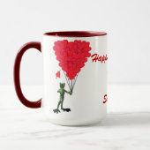 Mug Coeur d'amour et de grenouilles amusantes Valentin (Gauche)