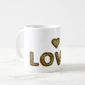 Mug Cœur d'amour imprimé léopard doré (Devant gauche)