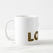 Mug Cœur d'amour imprimé léopard doré (Gauche)