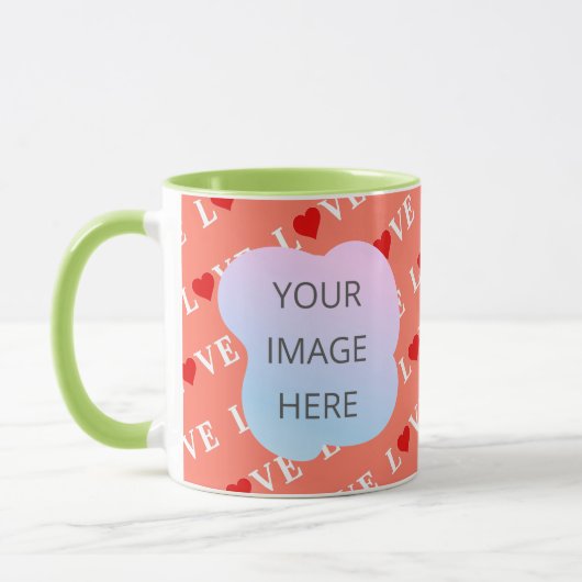Mug Coeur d'amour orange (Gauche)