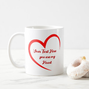 Mug Cœur d'amour romantique personnalisé