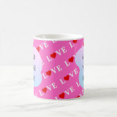 Mug Coeur d'amour rose élégant (Centre)