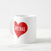 Mug Cœur d'amour rouge de NOËL (Devant gauche)