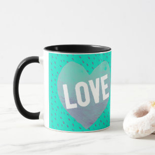 Mug Coeur d'amour turquoise