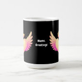 Mug Coeur d'ange avec ailes roses Cool et couronne Une (Centre)