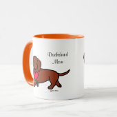 Mug Coeur de bande dessinée de teckel (Devant gauche)