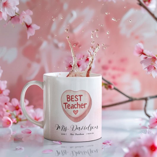 Mug Cœur de bonbon Saint-Valentin | Monogramme du meil