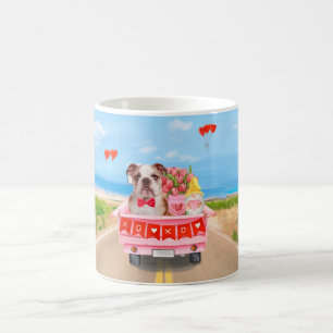 Mug Cœur de camion de la Saint-Valentin pour Bouledogu