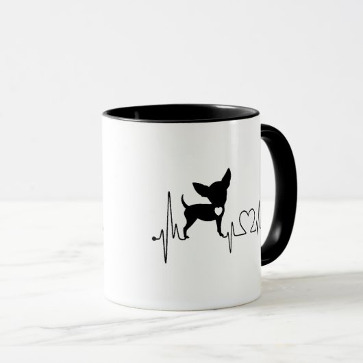 Mug Coeur de Chihuahua Chien mignon (Devant droit)