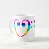 Mug Coeur de clef basse d'arc-en-ciel (Devant gauche)