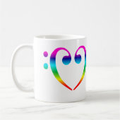 Mug Coeur de clef basse d'arc-en-ciel (Gauche)