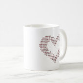 Mug Coeur de code binaire (Devant droit)
