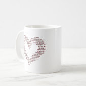 Mug Coeur de code binaire (Devant gauche)