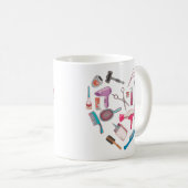 Mug Coeur de coiffeur Outil coiffeur (Devant droit)