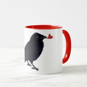 Mug Cœur de corbeau charmant et scintillant