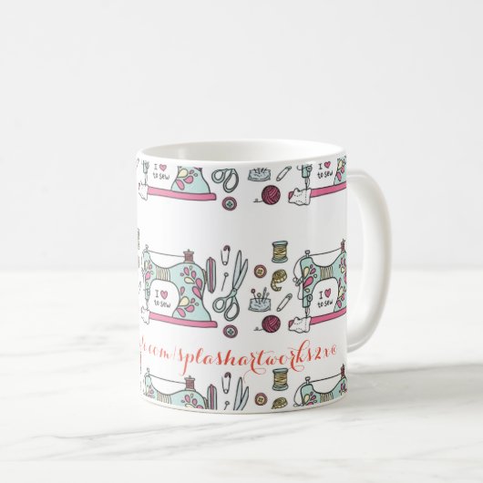 Mug "Coeur de couture " (Devant droit)