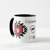 Mug Coeur de crâne adorable Goth (Devant gauche)