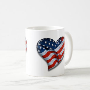 Mug Cœur de drapeau américain