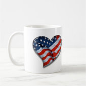 Mug Cœur de drapeau américain (Gauche)