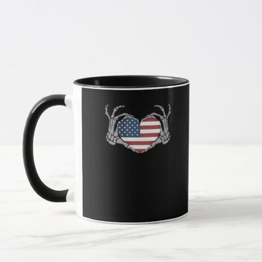 Mug Coeur de drapeau américain (Gauche)