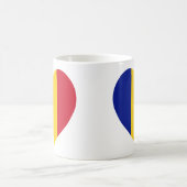 Mug Coeur de drapeau de la Roumanie (Centre)