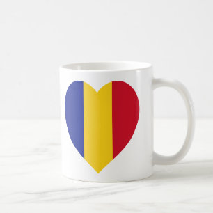 Mug Coeur de drapeau de la Roumanie