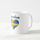 Mug Coeur de drapeau de la Suède (Devant droit)