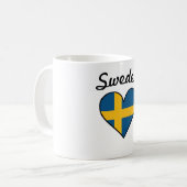 Mug Coeur de drapeau de la Suède (Devant gauche)
