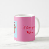 Mug Coeur de fête des mères bleu et rose (Devant droit)