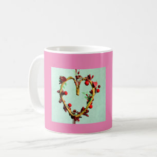 Mug Coeur de fête des mères vert et rose