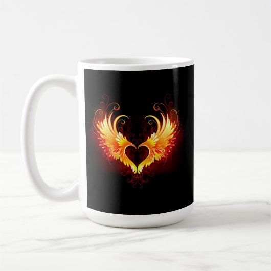 Mug Cœur de feu d'ange avec des ailes (Gauche)