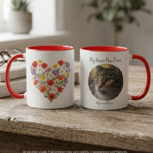 Mug Cœur de fleur sauvage pastel Photo de Mon Cœur a d